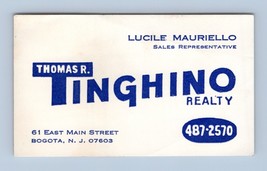 Thomas Tinghino Realty Vintage Business Card Bogota New Jersey NJ  BC1 - £6.21 GBP