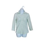 Womens long sleeve button down dress shirt small stretch collared green ... - £12.11 GBP