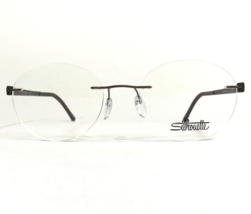 Silhouette Eyeglasses Frames 5447 40 6055 Gray Gunmetal Round Rimless 50-18-140 - £186.68 GBP