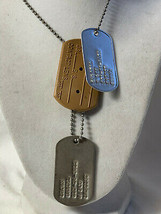 Military Gear Solider Personal Pair Of Dog Tags Brown, Samuel A Pos Bapt... - £71.90 GBP