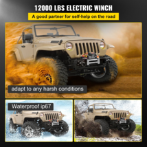 12V Truck Winch 12,000 lb w/ 85ft Steel Cable &amp; Remote for Jeep/UTV/ATV - $358.79