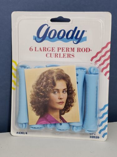 Vintage 1985 Goody 6 Large Blue Perm Rod Curlers New - $7.91