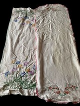 Vintage Table Scarfs Scarves Runners Embroidered Lot 2 MCM Cottagecore Decor - £14.76 GBP