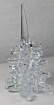 VTG Schneider France Clear Glass 6” Tall Christmas Tree Figurine Etched Signed - £42.19 GBP