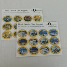 Cottages in Spring and Churches in Winter Envelope Stickers Oval Scrapbooking - £3.19 GBP