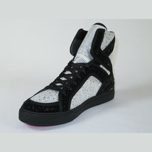 Men High Top Shoes By FIESSO AURELIO GARCIA ,Fancy Rhine stones 2402 Black White image 4