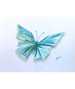 Pencil Drawing of a Origami Butterfly - Digital Print - $15.00