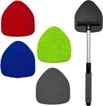 Car Windshield Cleaning Tool Auto Window Cleaner with 4 Reusable Washable Microf - £19.20 GBP