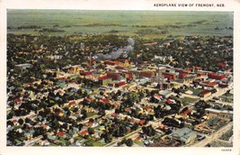 Fremont Nebraska~Aeroplane Aerial View~Pre Linen Postcard 1931 Pstmk - £7.14 GBP