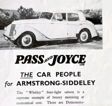 1952 Armstrong Siddeley Whitley Saloon Advertisement Sphere UK Automobil... - €8,57 EUR