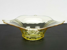 Lancaster Cable Yellow Console Bowl, Vintage Elegant Depression Glass 378 12.75&quot; - £47.13 GBP