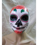 Painted Face Mask Day of the Dead Roses Masquerade Mexican Muerta Sugar ... - €12,86 EUR