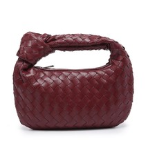 Luxury Zipper Clutch Woven Bags For Women Sliver Zipper Wine hot sales - £19.97 GBP
