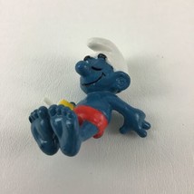 Schleich Napping Smurf PVC Collectible Figure Peyo Picnic Relax Vintage 1981 Toy - £12.53 GBP