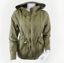 Anthropologie Anorak Jacket Womens S Olive Drab Love Tree Hooded 100% Co... - $21.10