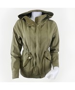 Anthropologie Anorak Jacket Womens S Olive Drab Love Tree Hooded 100% Co... - €18,20 EUR