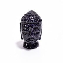 Natural Blue Sandstone Buddha Face Shape Carved Loose Gemstone 142.5 Ct. 39X24X2 - $32.11