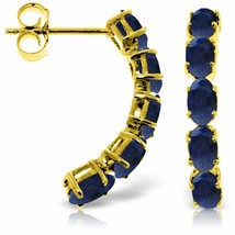 2.50 Carat 14K Solid Yellow Gold Gemstone Stud Earrings with Natural Sapphires - £353.76 GBP