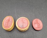 Three Antique c1800s Classical Red Wax Intaglio Art Cameos Italian Roman... - £232.32 GBP