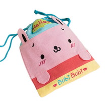 [Bubi Bunny] Embroidered Applique Fabric Art Draw String Bag / Drawstring Pou... - £14.99 GBP