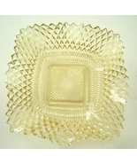 Indiana Glass Diamond Point Ruffled Square Bowl Candy Dish Yellow Vintag... - $22.99