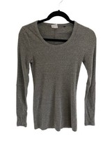 CABI #3626 Womens Top DROP IN Gray Long Sleeve Basic Rib Knit Tee T-Shir... - $14.39