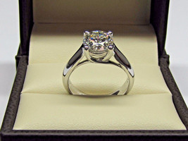 Solitaire Engagement Ring 2.25Ct Round Diamond 14k White Gold Simulated ... - £207.78 GBP