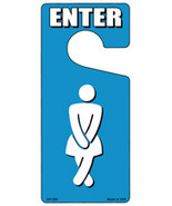 Womens Bathroom Enter Novelty Metal Door Hanger - £15.14 GBP