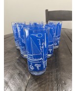 6 Signed MCM Georges Briard 12oz Nautical Tumbler Glasses Ships Sailboat... - $94.76 CAD