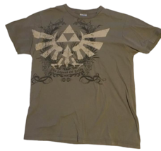Legend of Zelda T-Shirt Graphics Triforce Logo Mens Large Khaki Brown Of... - £39.30 GBP