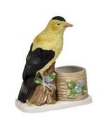 Lovekin Songbirds Fine Bisque Porcelain Hand Painted Candle Holder Vtg F... - £12.25 GBP