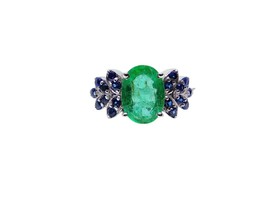 Natürlich Sambianischer Smaragd Braut Verlobungsring Smaragd Saphir Ring... - £78.50 GBP+