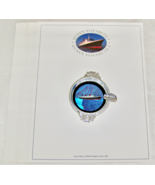 VINTAGE “R.M.S. QUEEN ELIZABETH 2” IRIDESCENT BUTTERFLY WING ASHTRAY+ ST... - $163.44 MXN