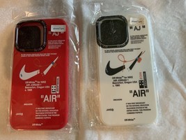 New Set of 2 iPhone 13 PRO NIKE AIR Case Red White - $220.54 MXN