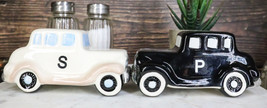 Black and White Vintage Retro Antique Cars Magnetic Salt And Pepper Shakers - £13.58 GBP
