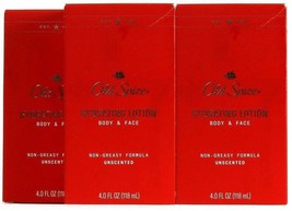 (3 Ct) Old Spice Unscented Hydrating Body &amp; Face Lotion Non Greasy Formula 4 Oz - £20.23 GBP