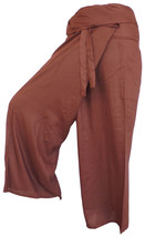 FISA21 brown Fisherman Pants Fisher Wrap Thai Yoga pants trousers Sport Relax - £13.36 GBP