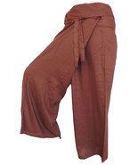 FISA21 brown Fisherman Pants Fisher Wrap Thai Yoga pants trousers Sport ... - £13.53 GBP