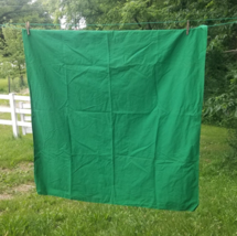 Green Tablecloth 53x43 2 Hemmed Sides Vintage - £6.96 GBP