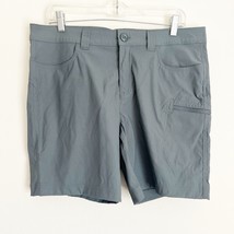 Eddie Bauer Trail Cargo Shorts Gray Nylon Stretch Pockets Button Zip Wom... - $26.18 CAD