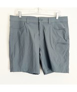 Eddie Bauer Trail Cargo Shorts Gray Nylon Stretch Pockets Button Zip Wom... - $26.18 CAD
