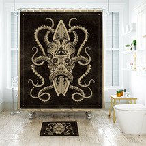 Octopus 05 Shower Curtain Bath Mat Bathroom Waterproof Decorative - £17.18 GBP+