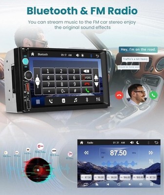 Double Din Car Stereo with Wireless Carplay & Android , 7 Inch HD Touch back up Item image 4
