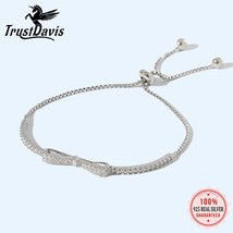  sterling silver minimalist bowknot dazzling cz bracelet for women wedding jewelry gift thumb200