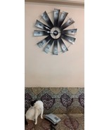 Metal Black Silver Big Large Windmill Vintage Indoor Home Decor Wall Art Clock - $345.02 CAD