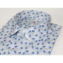 Men's EMILIO CERUTTI Sport Shirt 100% Cotton #EMC5 Multi Gray Floral image 5