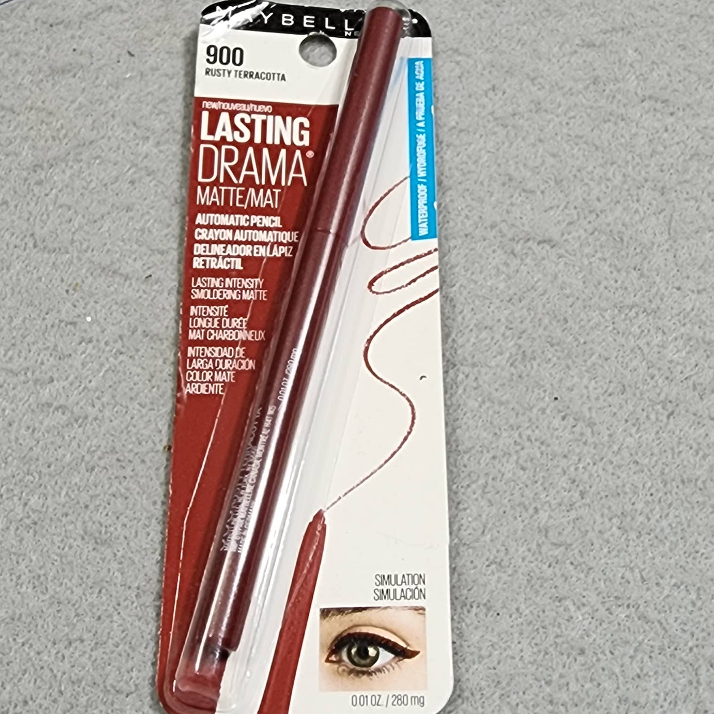 Maybelline Lasting Drama 900 RUSTY TERRACOTTA Matte Waterproof Eye Liner Sealed - $6.35