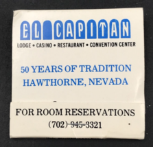 El Capitan Casino Lodge Hawthorne Nevada Matchbook 50th Anniversary Stru... - £6.72 GBP