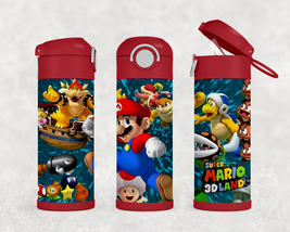 Personalized Super Mario Bros 12oz Kids Stainless Steel Water Bottle Tumbler - £17.24 GBP