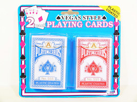 Playing Cards 2 Decks Packs Plastic Coated Casino Poker Card Deck Of Vegas Games - £5.26 GBP